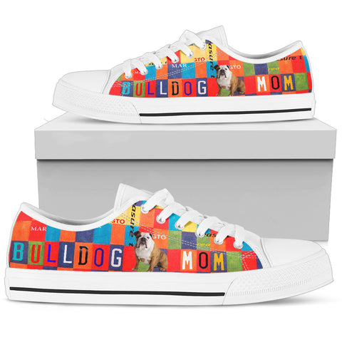 Women's Low Top Canvas Shoes For Bulldog Mom