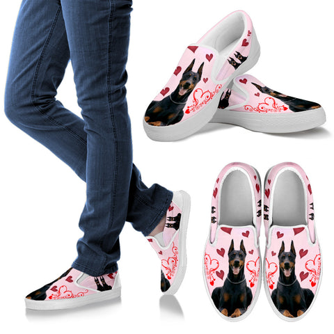 Valentine's Day SpecialDoberman Pinscher Print Slip ons For Women