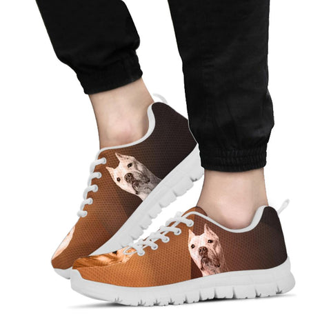 Pit Bull On Brown Print Running Shoes