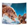 Irish Setter Dog On Blue Print Tapestry