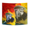 Blue and Yellow Macaw Print Tapestry