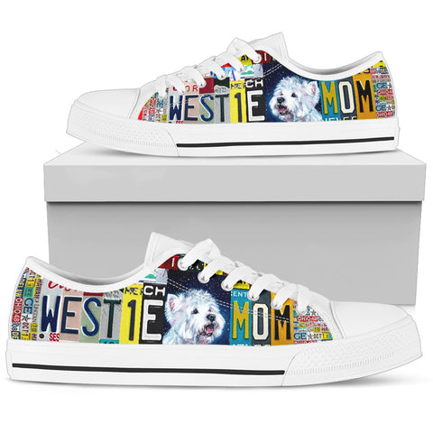 Women's Low Top Canvas Shoes For Westie Mom