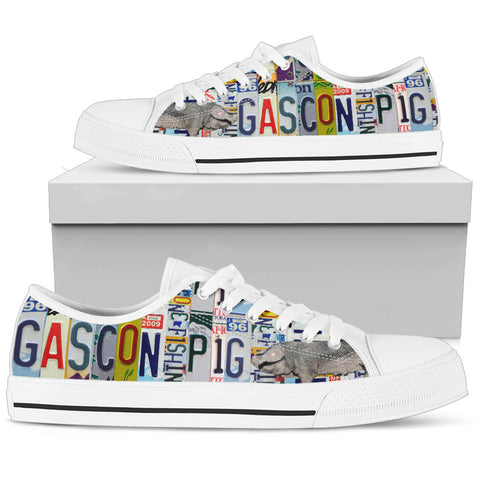 Gascon Pig Print Low Top Canvas Shoes for Women