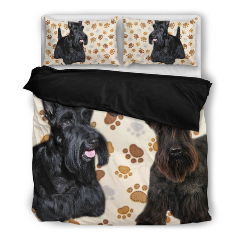 Scottish Terrier Paw Print Bedding Set