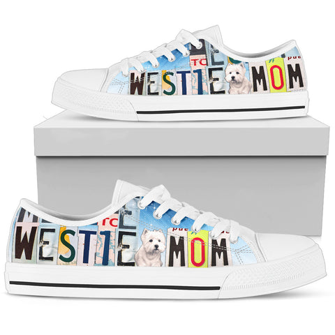 Cute Westie Mom Low Top Canvas Shoes For Women