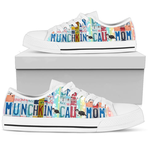 Munchkin Cat Print Low Top Canvas Shoes For Women