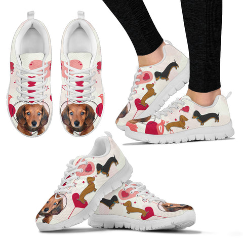 Valentine's Day Special Dachshund Dog Print Running Shoes For Women