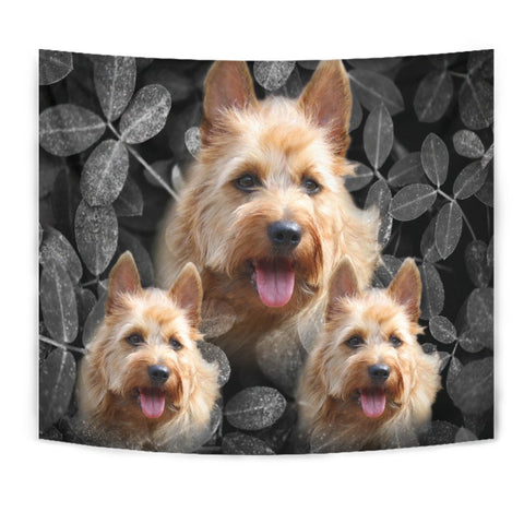 Australian Terrier On Black Print Tapestry