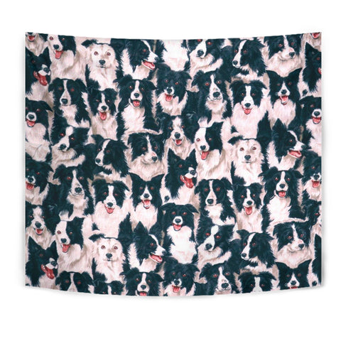 Border Collie Dog In Lots Print Tapestry