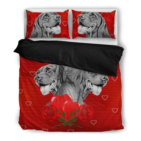 Valentine's Day SpecialVizsla On Red Bedding Set