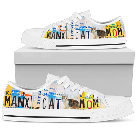 Manx Cat Mom Print Low Top Canvas Shoes for Women