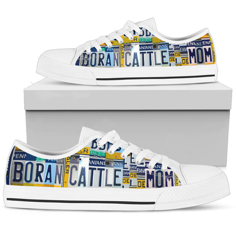 Boran cattle Mom Print  Low Top Canvas Shoes for Women