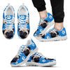 Paws Print Pug Dog (Black/White) Running Shoes For Men Express Delivery