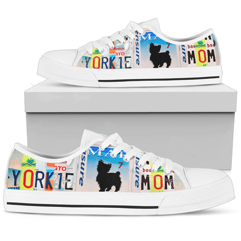 Yorkie Mom Print Low Top Canvas Shoes for Women