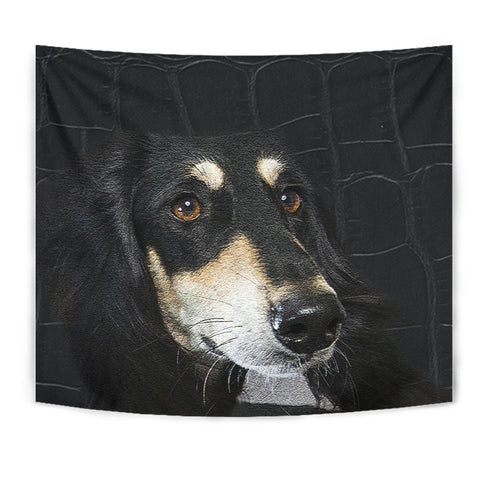 Black Saluki Dog Print Tapestry