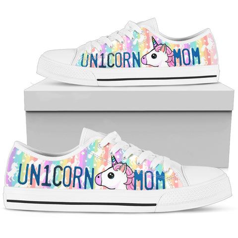 Unicorn Mom Print Low Top Canvas Shoes For Women