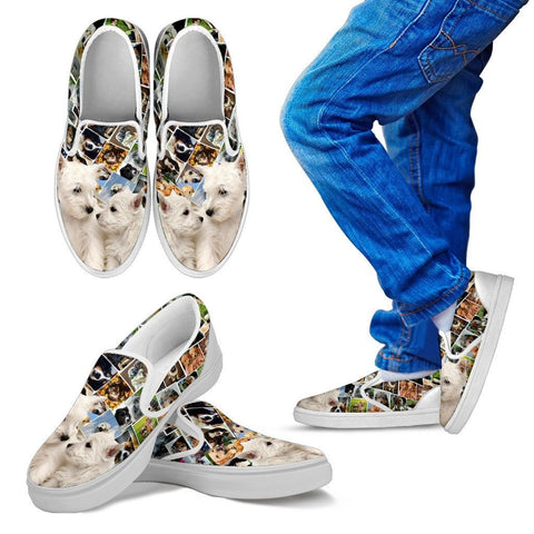 Amazing West Highland White Terrier (Westie) Print Slip Ons For KidsExpress Shipping