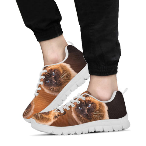 Himalayan Cat On Brown Print Running Shoes- Limited Edition