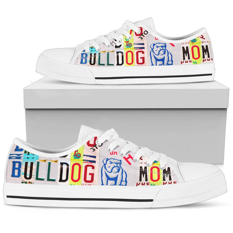 Bulldog Mom Print Low Top Canvas Shoes for Women