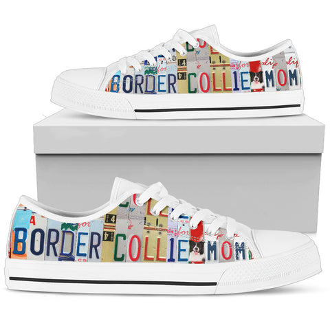 Border Collie Print Low Top Canvas Shoes for Women