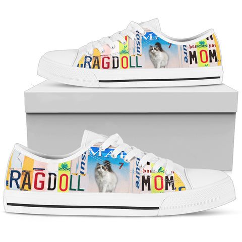 Ragdoll Mom Print Low Top Canvas Shoes for Women