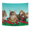 Amazing Maine Coon Cat Print Tapestry