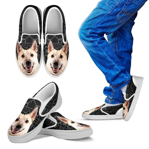 Norwegian Buhund Dog Print Slip Ons For KidsExpress Shipping