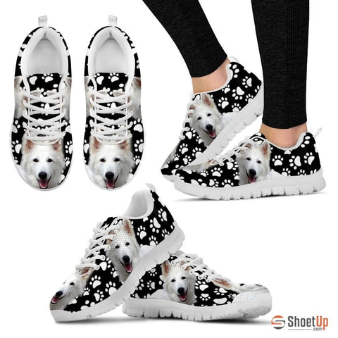 Dog Paws Print (Black/White) Running Shoes For Women