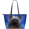 Yorkshire DogLarge Leather Tote Bag