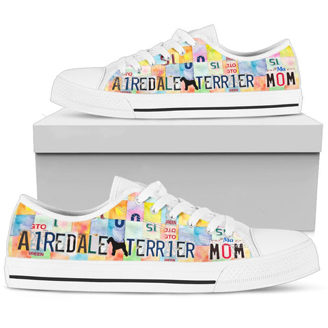 Airedale Terrier Mom Print Low Top Canvas Shoes For Women