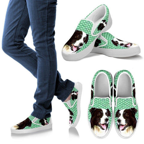 Border Collie Print Slip Ons For WomenExpress Shipping