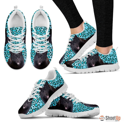 German Spitz Dog Print (Black/White) Running Shoes For Women