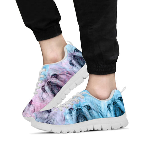 Cute Pekingese Print Running Shoes