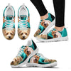 Norwich Terrier On Deep Sky Blue Print Running Shoes For Women