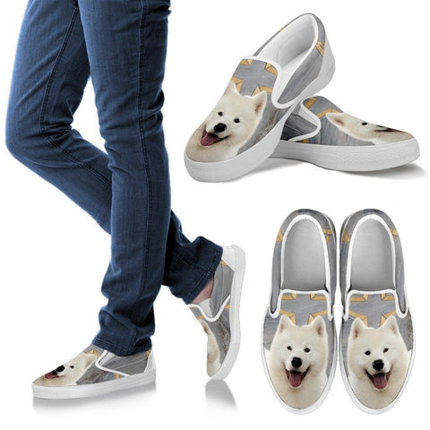 Samoyed Dog Print Slip Ons For WomenExpress Shipping