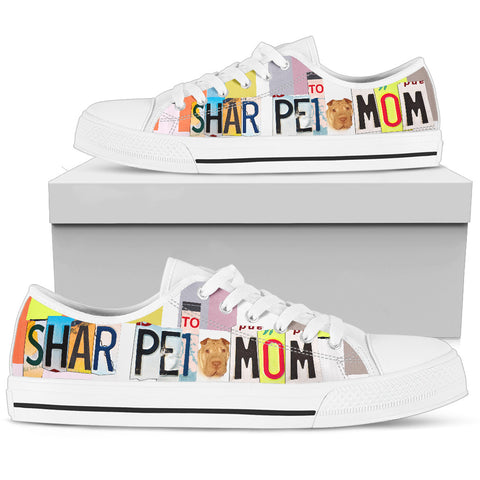 Shar Pei Mom Print Low Top Canvas Shoes for Women