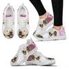 Labrador Retriever Pink White Print Running Shoes For Women