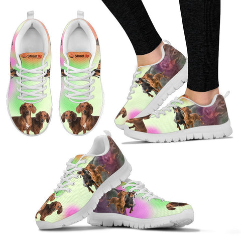 Dachshund Blur Print Running Shoes For Women
