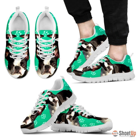 Boston Terrier Paws Print (Black/White) Running Shoes For Men Limited Edition