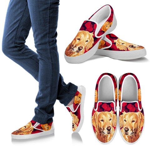 Valentine's Day SpecialGolden Retriever Print Slip Ons Shoes For Women