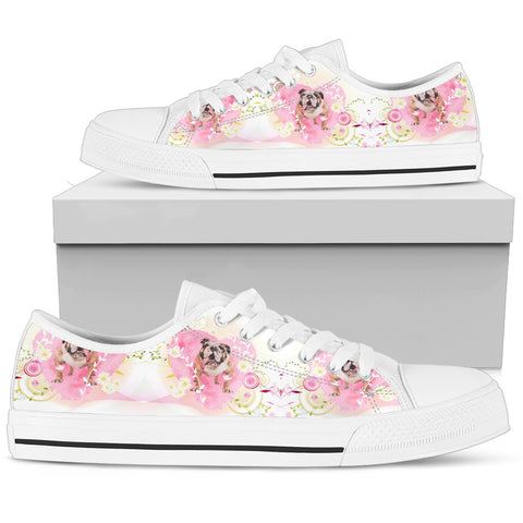 Cute Bulldog Print Low Top Canvas Shoes for Women