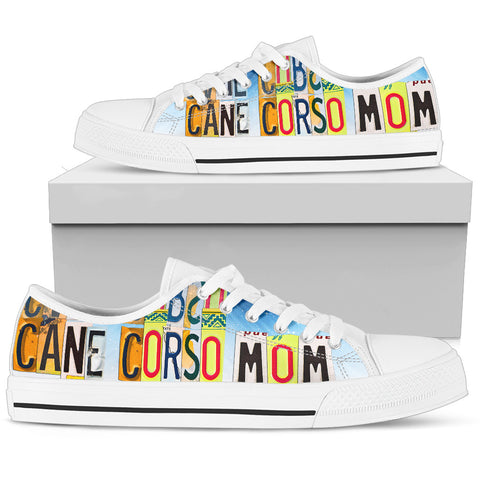 Cute Cane Corso Mom Print Low Top Canvas Shoes For Women