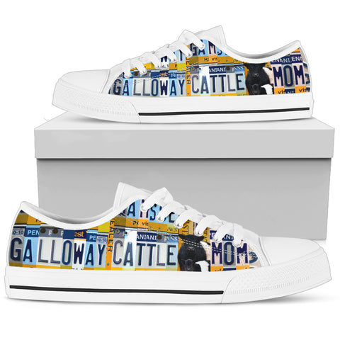 Galloway cattle Mom Print Low Top Canvas Shoes for Women
