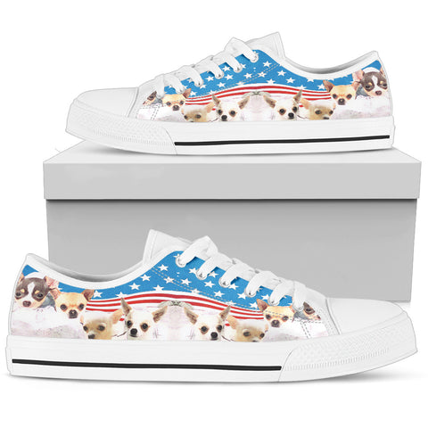 Cute Chihuahua Print Low Top Canvas Shoes for Women