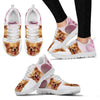 Chihuahua Pink White Print Running Shoes For Women