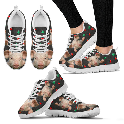 Miniature Pig3 Print Christmas Running Shoes For Women