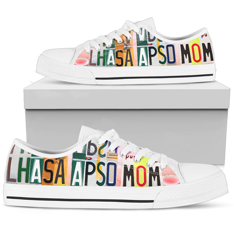 Lovely Lhasa Apso Mom Print Low Top Canvas Shoes For Women