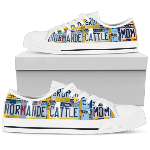Normande Cattle Mom Print Low Top Canvas Shoes for Women