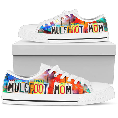 Mulefoot Pig Mom Print Low Top Canvas Shoes for Women