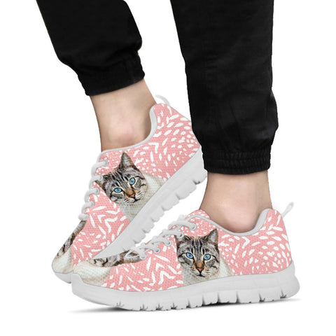 Cute Ojos Azules Cat Print Sneakers